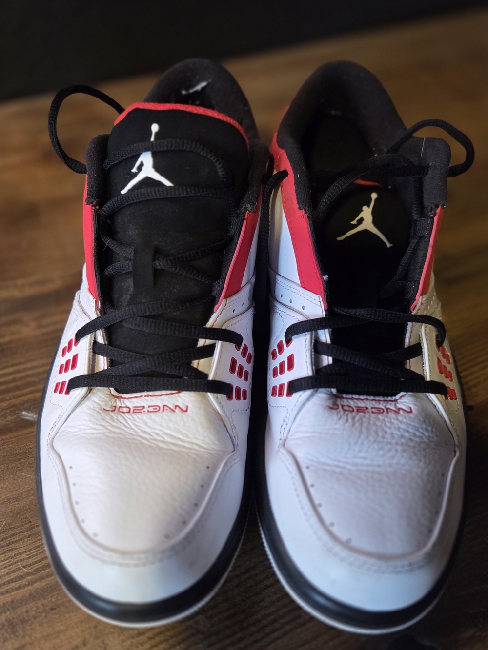 Jordan 1 Flight Low White & Red Sneakers